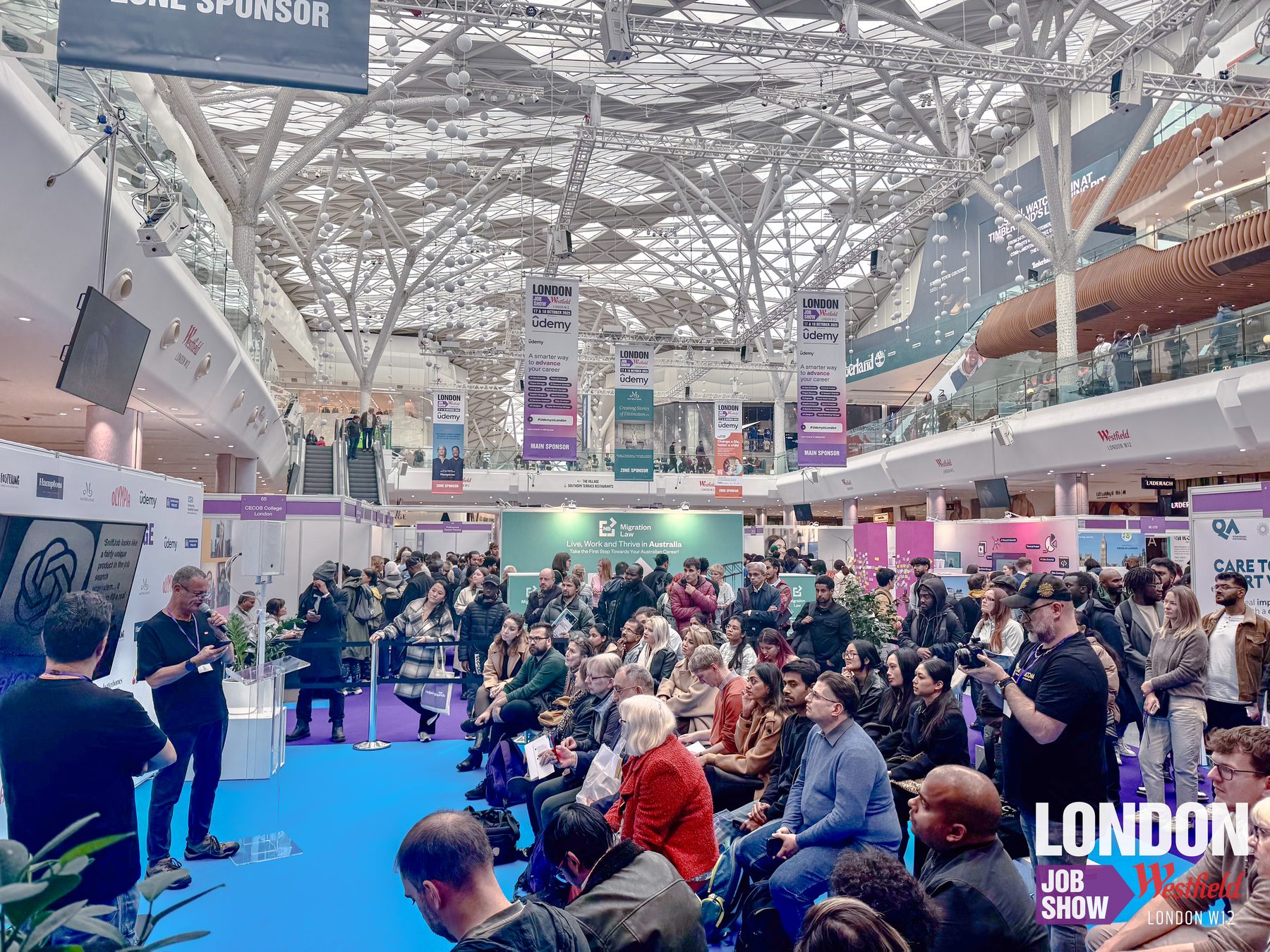 Jobseekers at the London Job Show at Westfield London