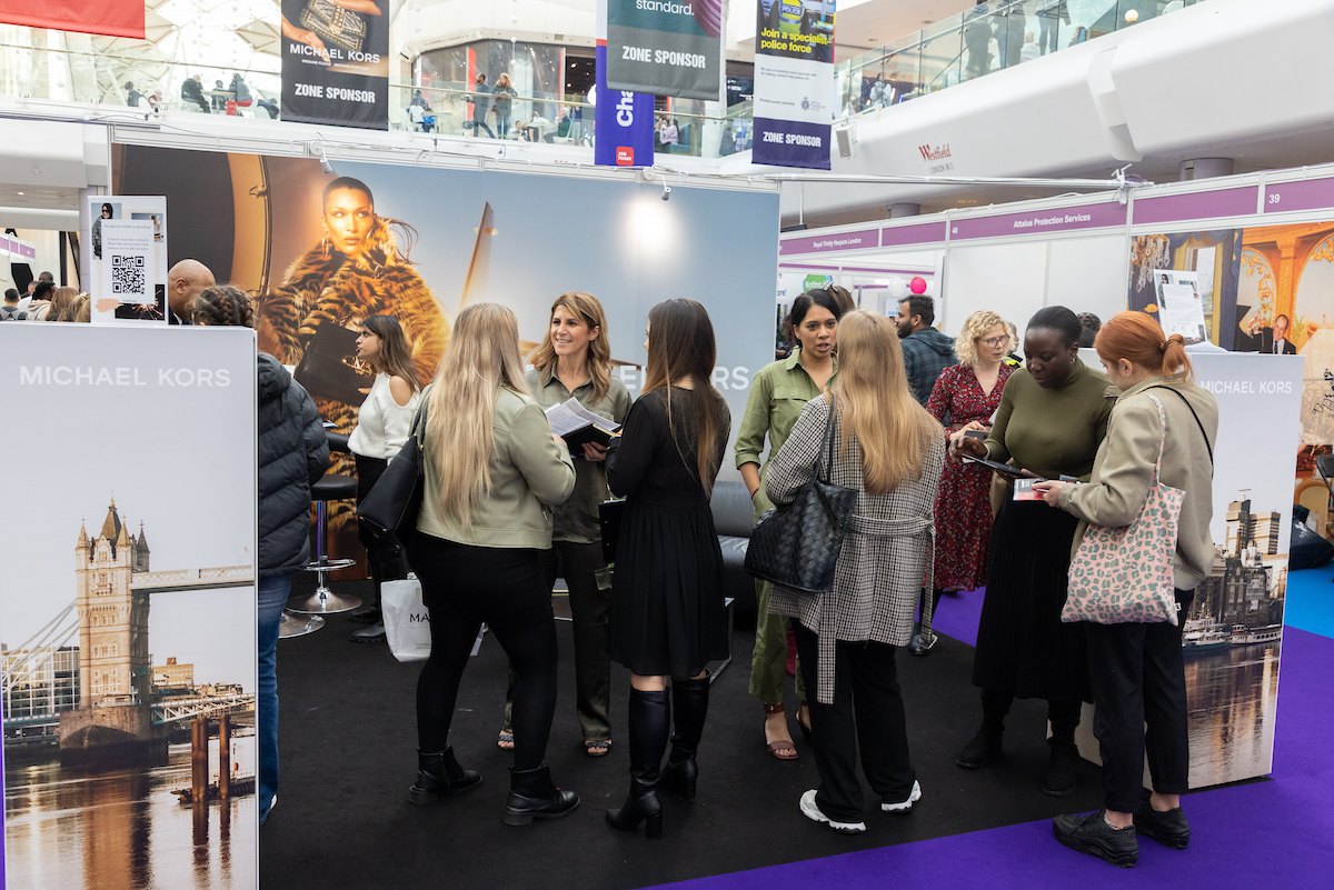 A visitor being helped at the London Job Show