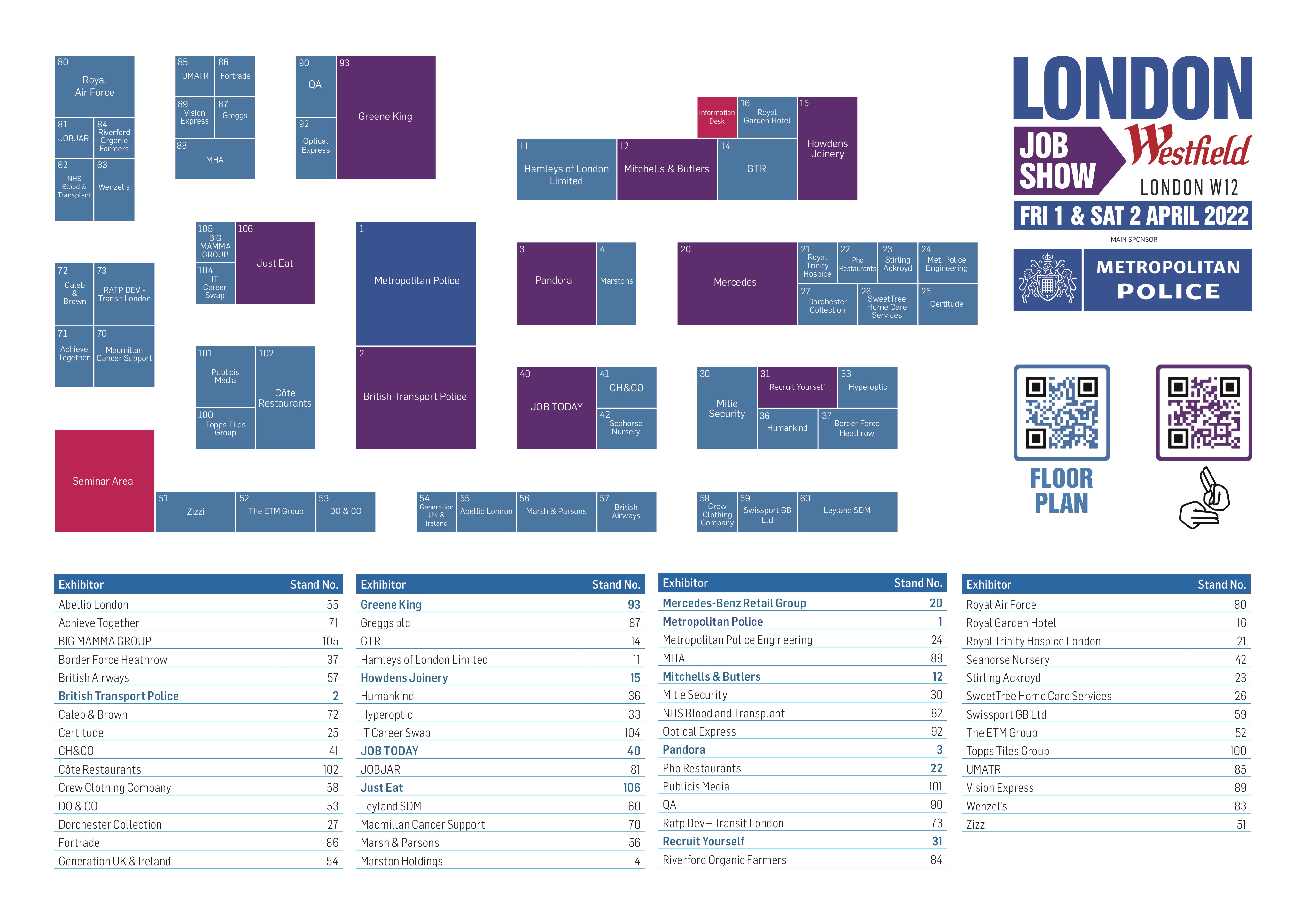 London Job Show Floor Plan