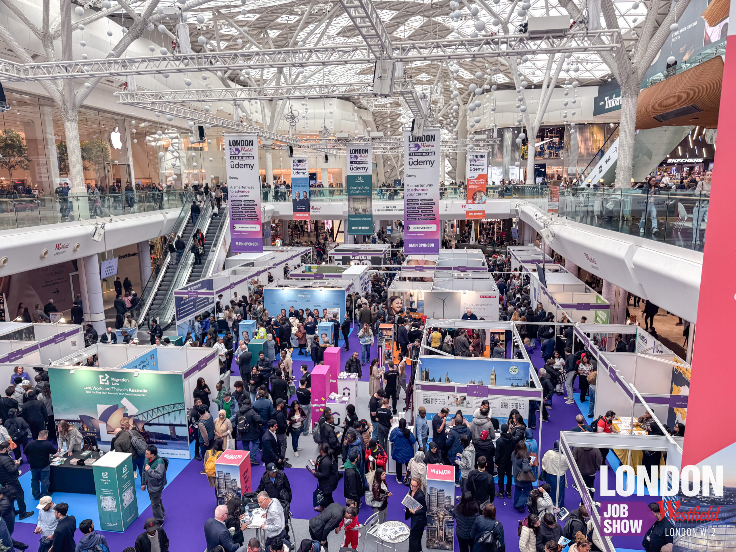 The London Job Show floor at Westfield London