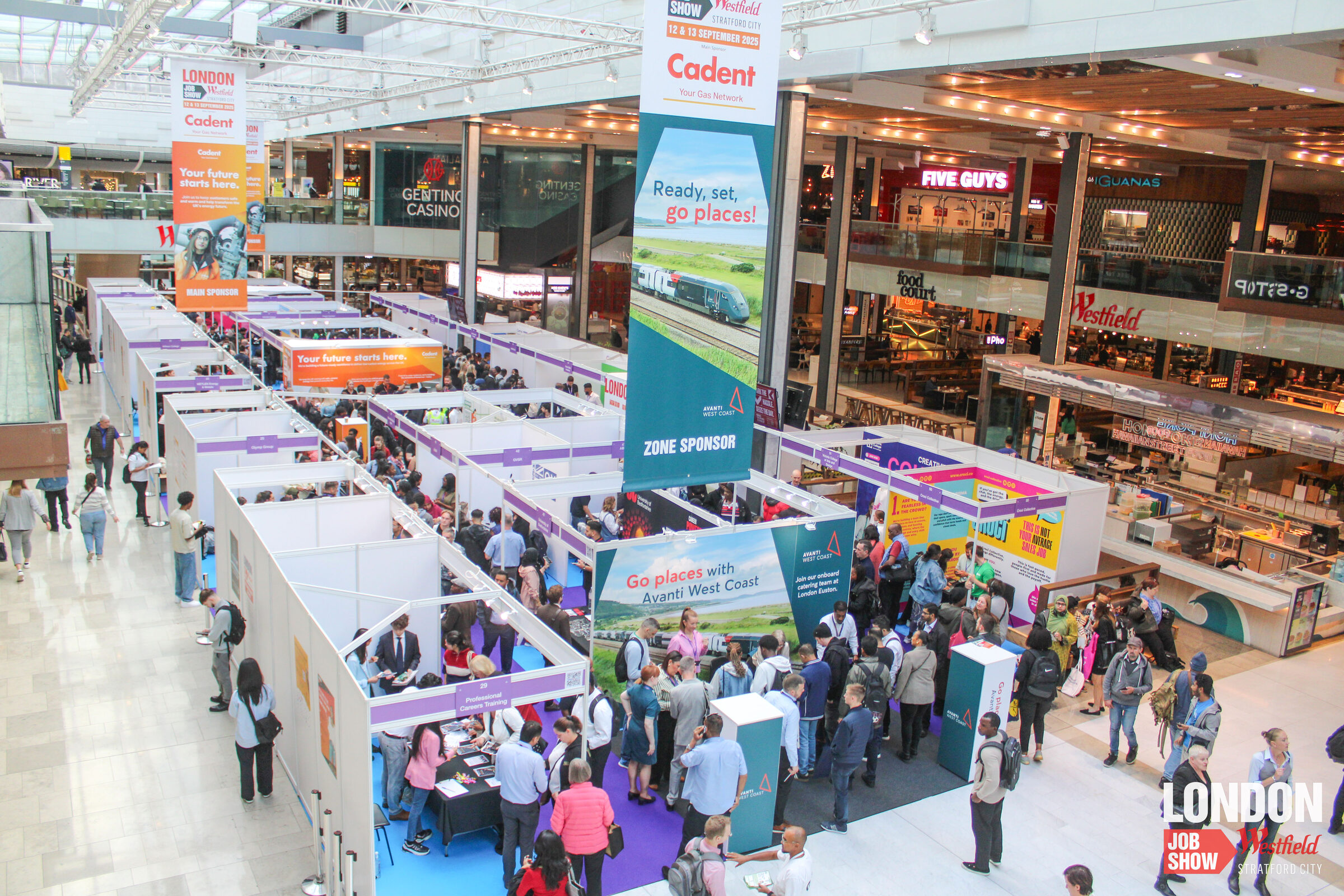 The London Job Show floor at Westfield London